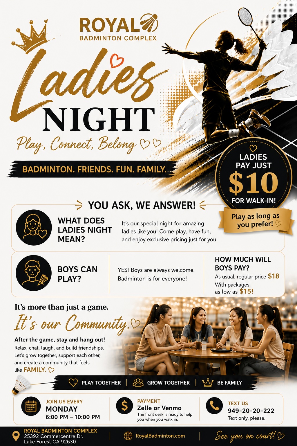 Ladies Night at Royal Badminton 💛